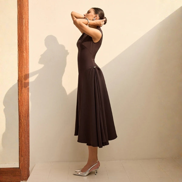 The Firenze Drape-Detail Midi Dress