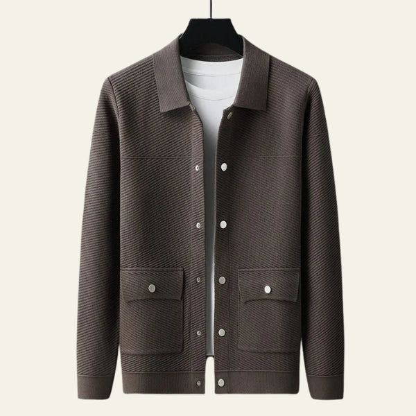 The Hudson Ribbed Snap-Front Cardigan