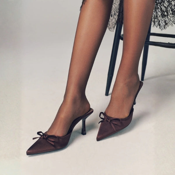 The Verona Bow-Detail Slingback Heels