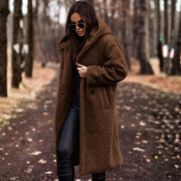 The Aspen Hooded Plush-Teddy Coat