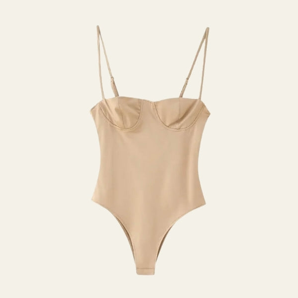 The Milano Satin Corset-Style Bodysuit