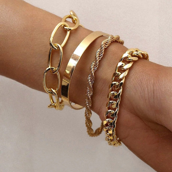 The Lisbon Layered Chain Bracelet Set
