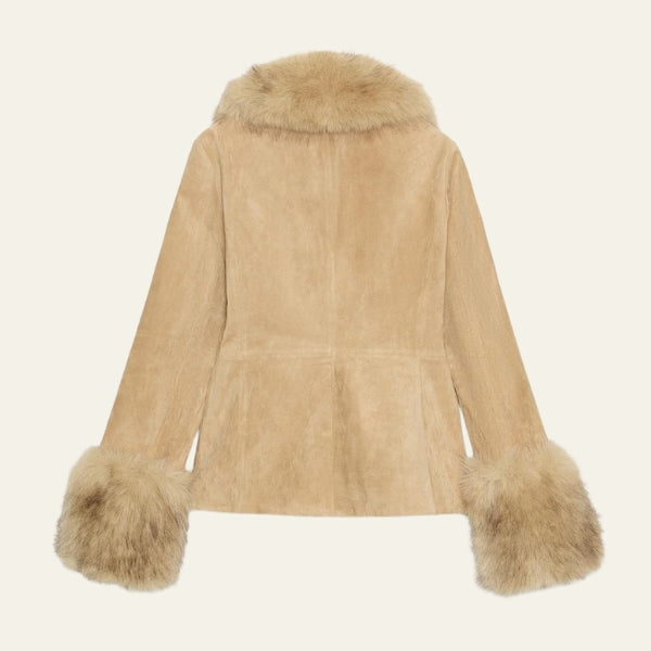 The Aspen Faux-Fur Trim Suede Jacket