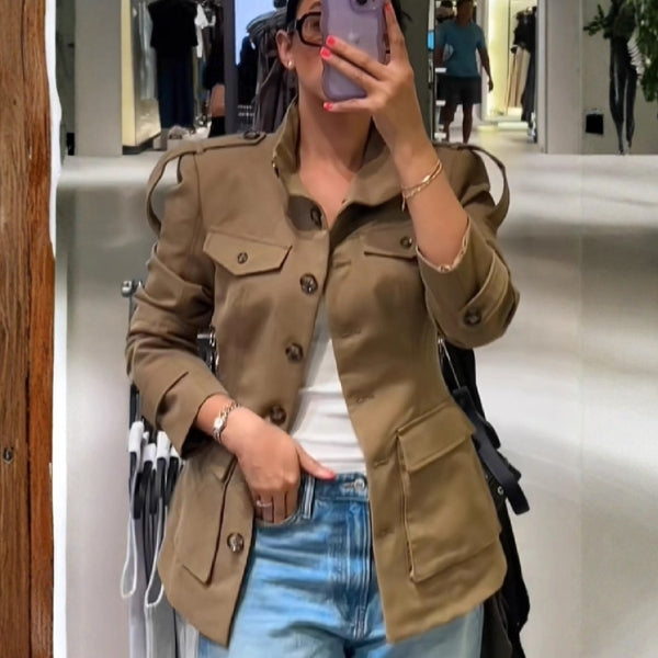 The Savanna Stand-Collar Utility Trench Coat