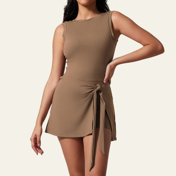 The Riviera Tie-Waist Active Romper