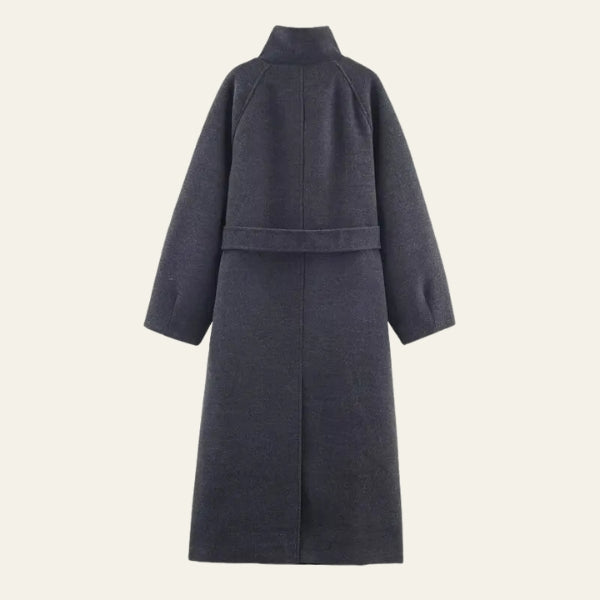 The Aspen High-Collar Belted Longline Coat