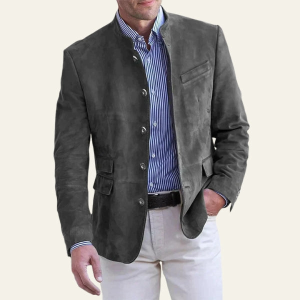 The Verona Soft-Suede Effect Stand-Collar Jacket
