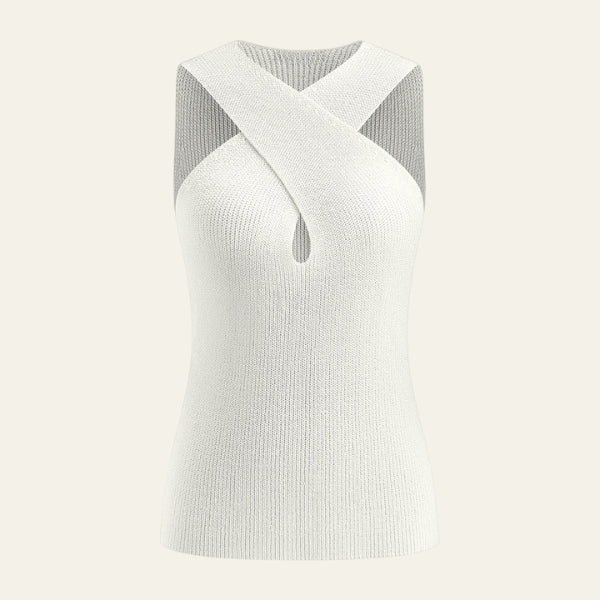 The Santorini Cross-Neck Knit Top