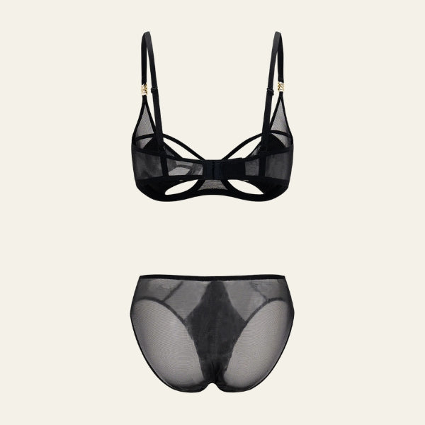 The Verona Mesh Cut-Out Lingerie Set