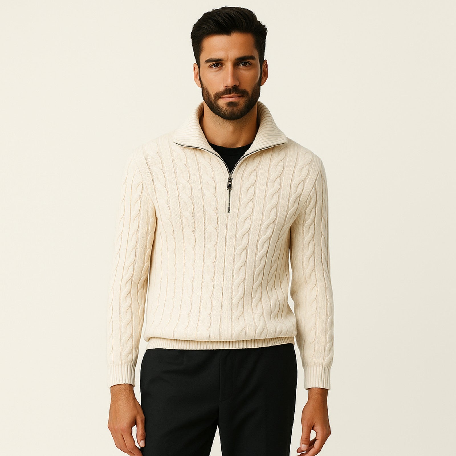 The Vienna Estate Zip Knit Sweater