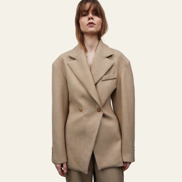 The Florence Linen Double-Breasted Blazer