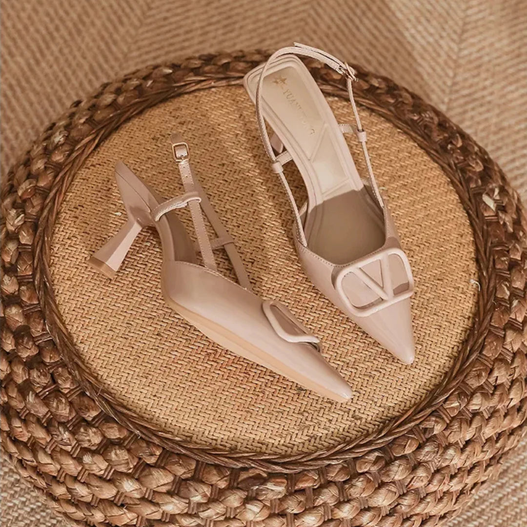 The Riviera Buckle Slingback Heels