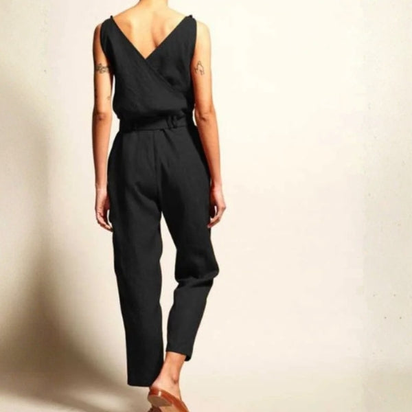 The Kyoto Belted V-Neck Jumpsuit