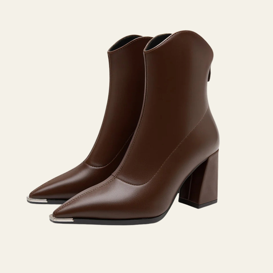 The Riviera Block-Heel Zip Ankle Boots