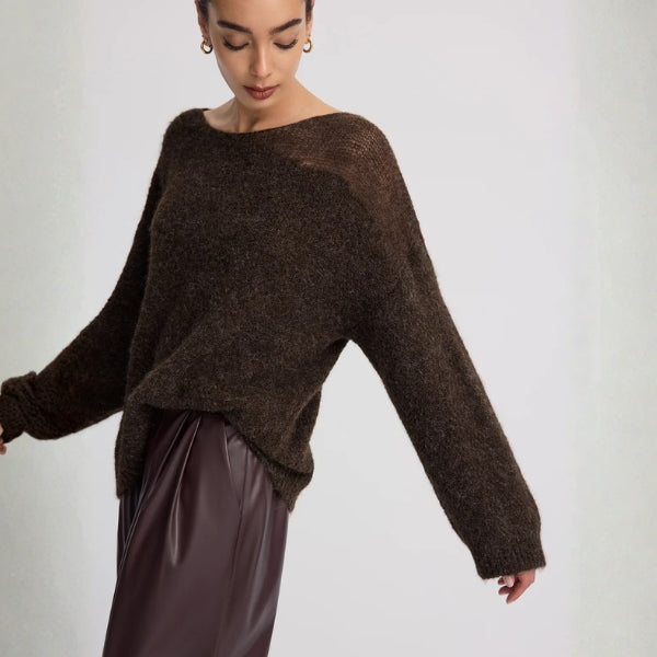 The Capri Brushed-Texture Boatneck Sweater