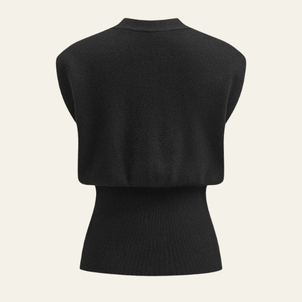 The Riviera Sculpted Button Knit Vest