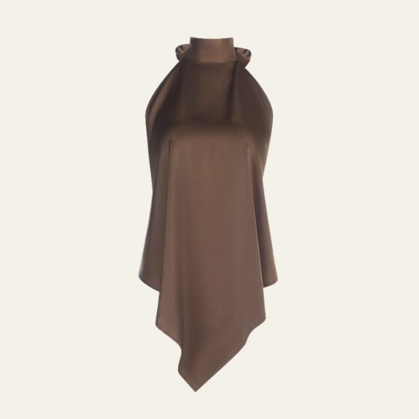 The Santorini Asymmetric Halter Top