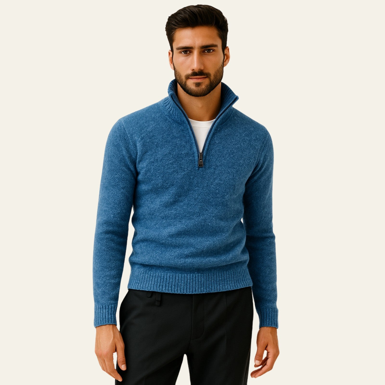 The Marseille Textured Zip Knit Sweater