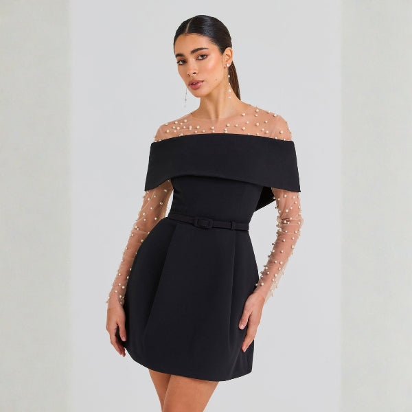 The Monaco Belted Off-Shoulder Mini Dress