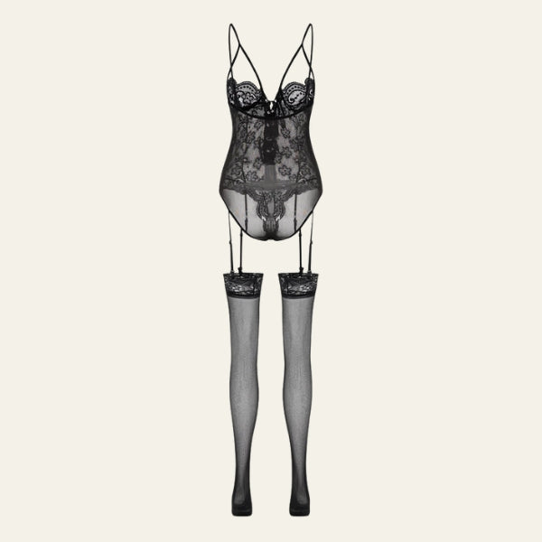 The Parisian Lace-Up Floral Bodysuit