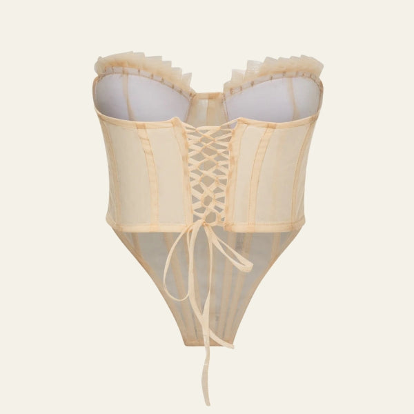 The Capri Tie-Back Sheer Mesh Corset Top