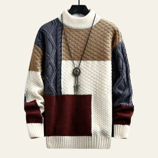 The Atlas Colorblock Textured Knit Sweater