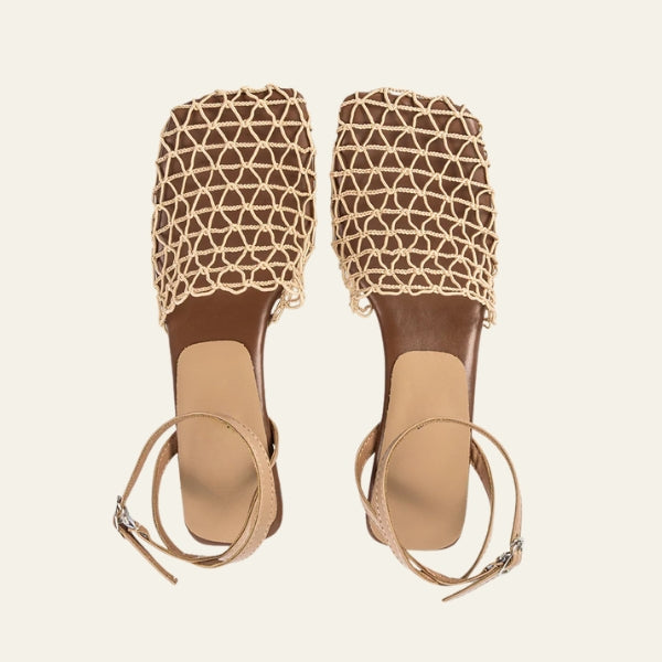 The Amalfi Net-Detail Heeled Sandals