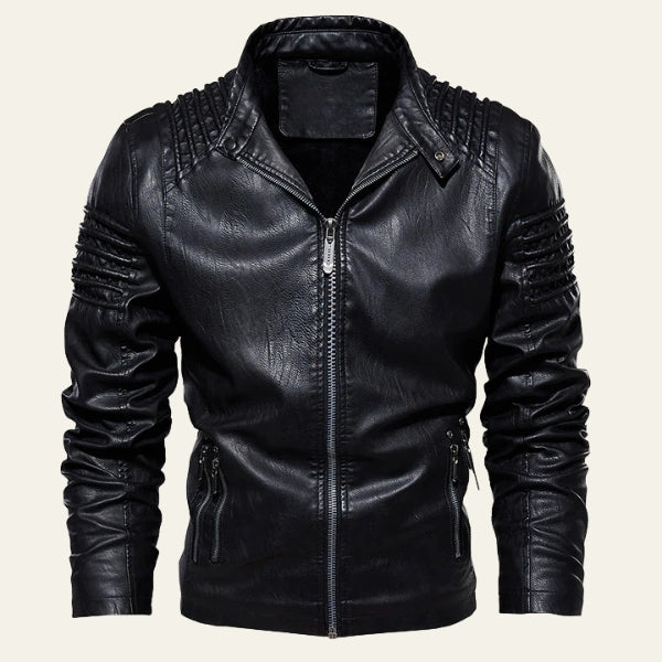 The Berlin Ribbed Leather Jacket