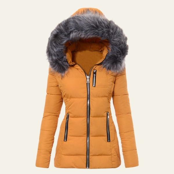 The Aspen Fitted Faux-Fur Hood Puffer Jacket