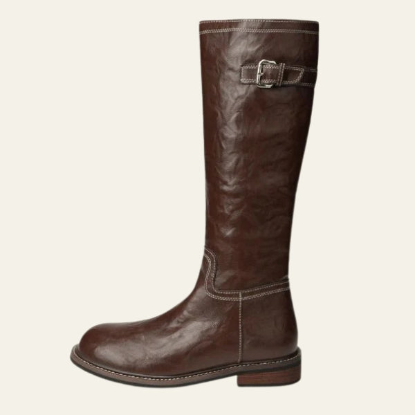 The Oslo Washed Leather Knight Boot