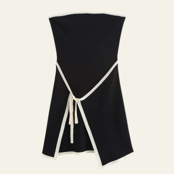 The Capri Contrast-Trim Strapless Mini Dress