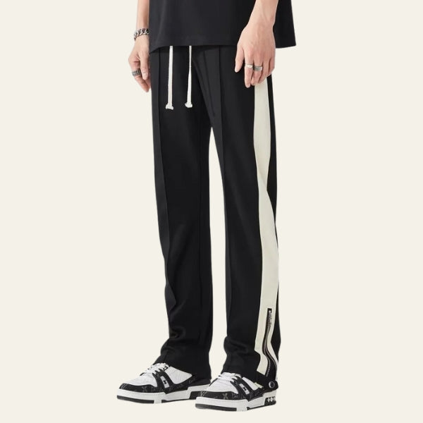 The Milan Side-Stripe Zip-Hem Trousers