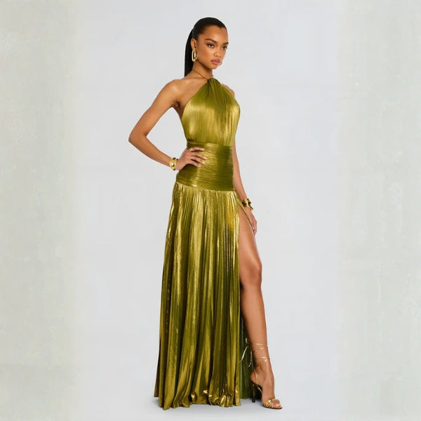 The Peridot Halter Maxi Dress