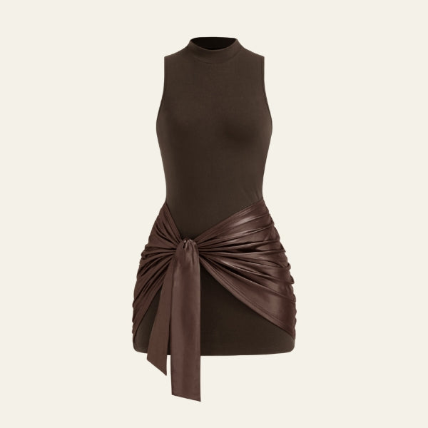 The Capri Draped Tie-Waist Mini Dress