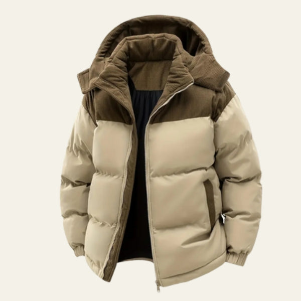 The Aspen Cord-Panel Puffer Jacket