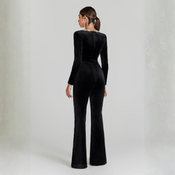The Milano Embellished Square-Neck Jumpsuit