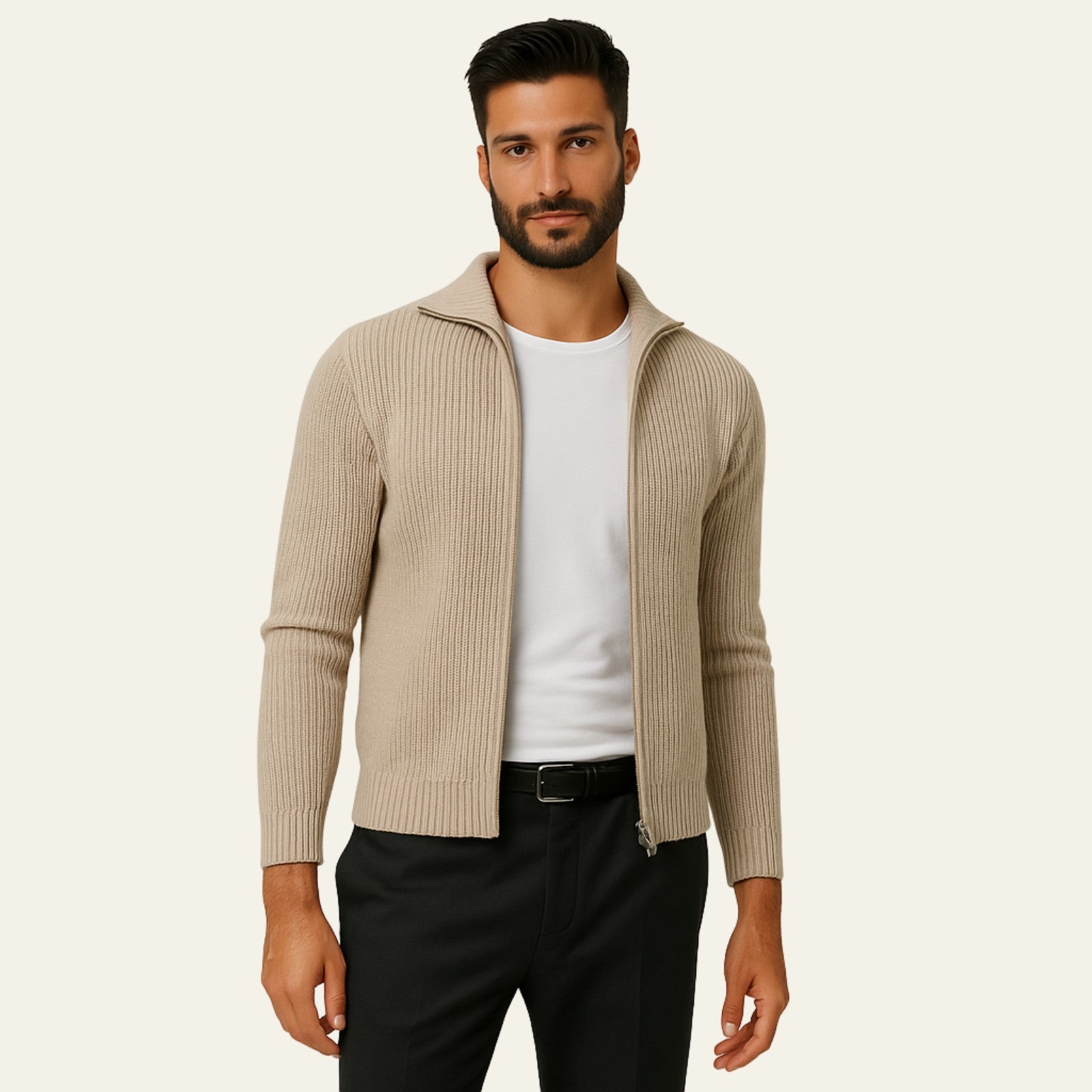 The Vienna Cashmere Zip Cardigan