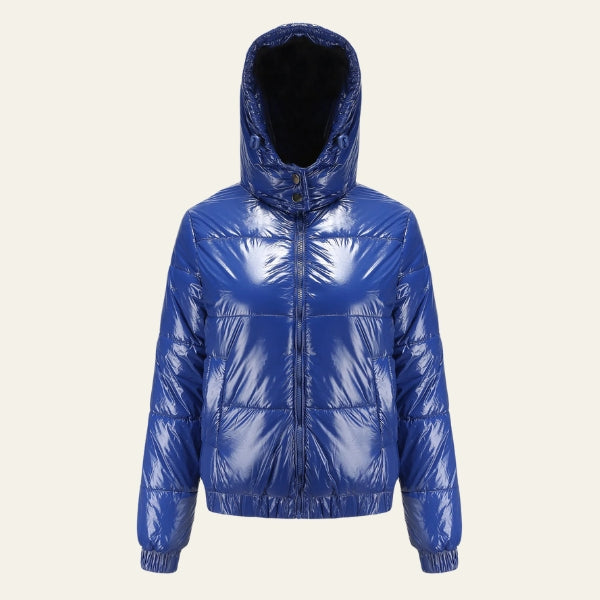The Oslo Gloss-Finish Hooded Puffer Jacket
