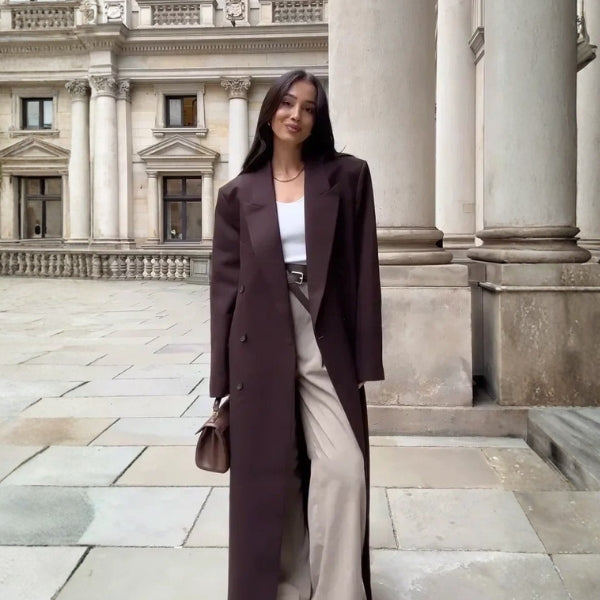 The Milano Double-Breasted Long Coat