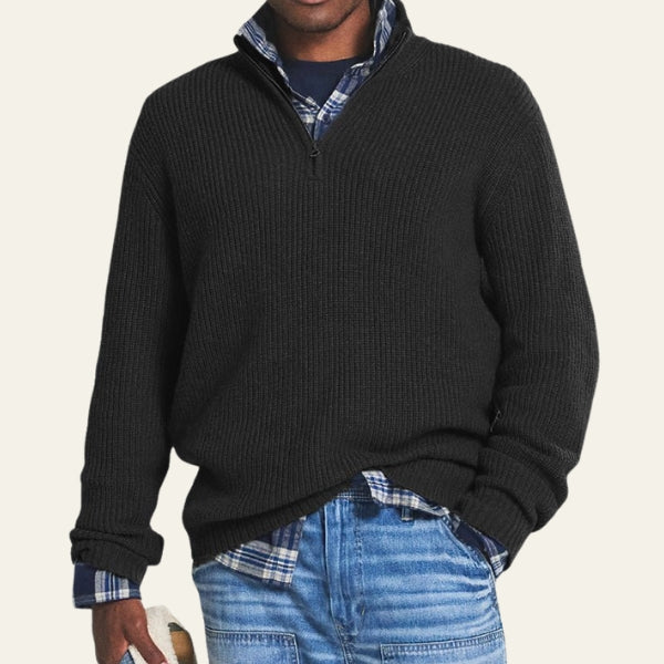 The Highland Ribbed Quarter-Zip Knit