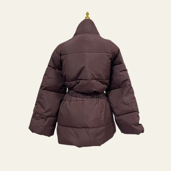The Alpine Belted Shawl-Collar Puffer Jacket