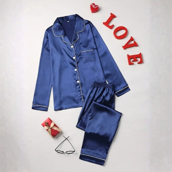 The Capri Contrast-Piped Pajama Set