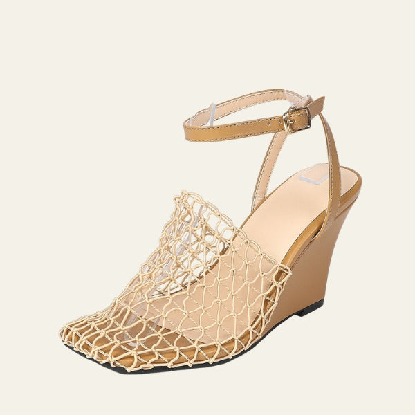 The Amalfi Net-Detail Wedge Sandals