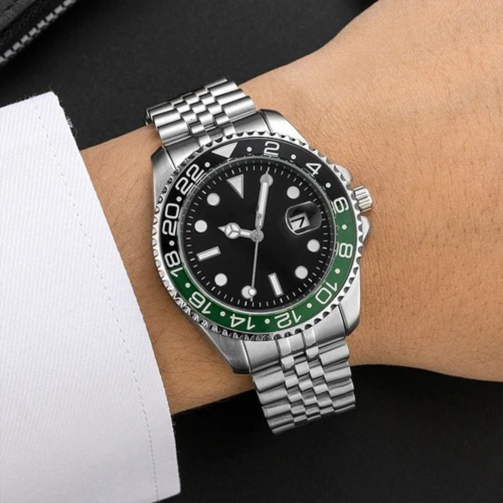 The Monaco Stainless Steel GMT Watch