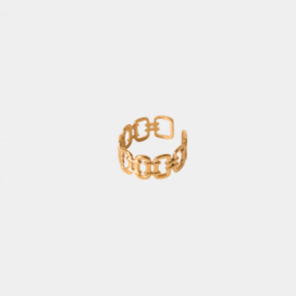 The Cannes Chain Link Gold Ring
