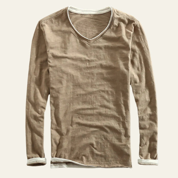 The Riviera Layered V-Neck Long-Sleeve Tee