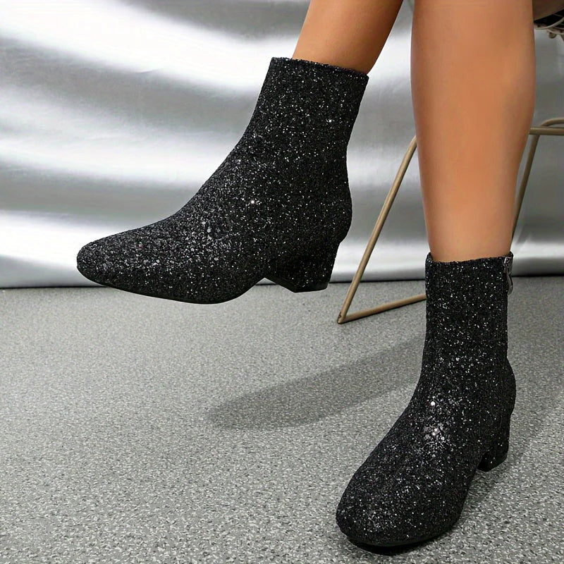 The Milan Glitter Ankle Boot
