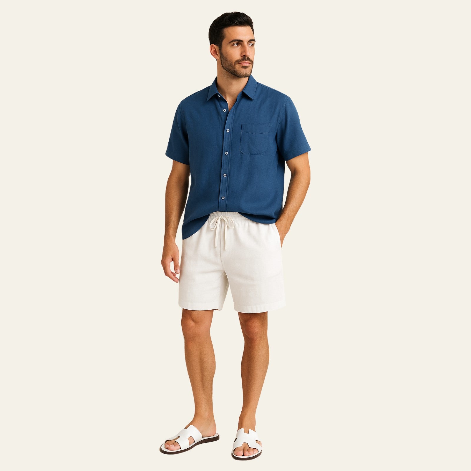 The Riviera Linen Set White