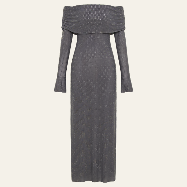 The Lisbon Off-Shoulder Evening Maxi Dress