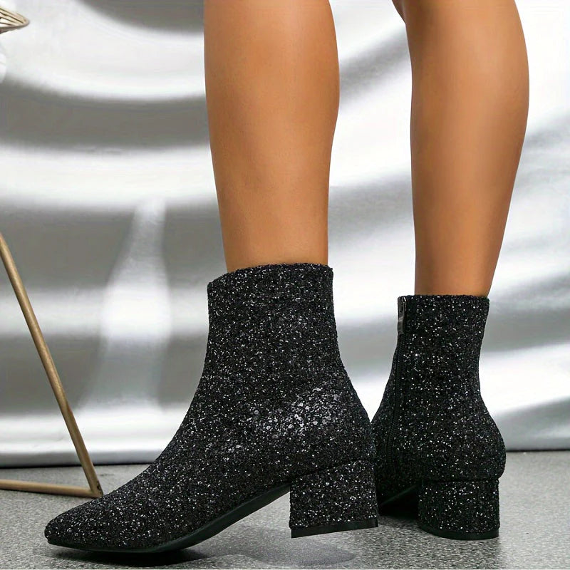 The Milan Glitter Ankle Boot